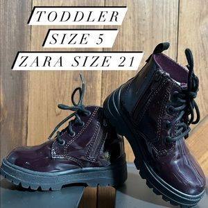 ZARA ZIPPER HIGH TOP BURGUNDY BOOTS. Size 5 (Zara Size 21)